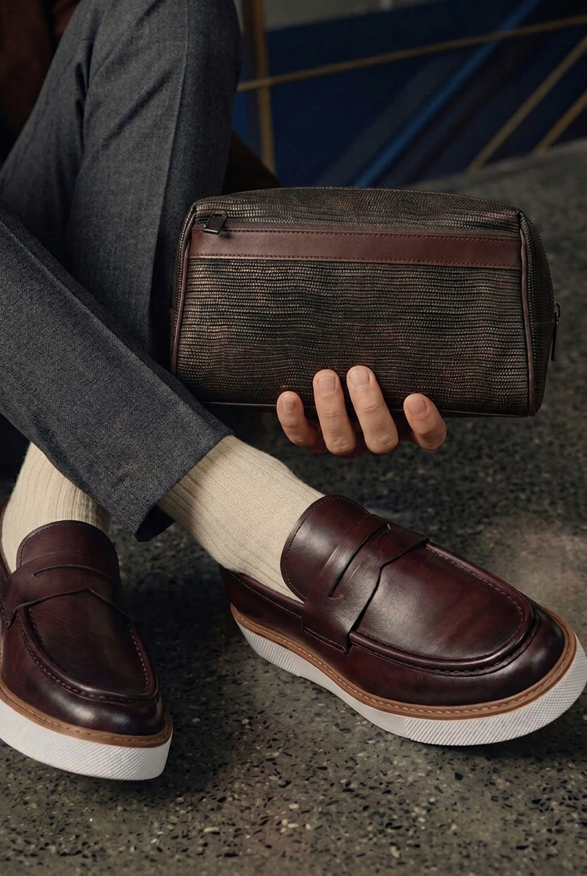 Handmade Leather Penny Loafers Studio – Burgundy