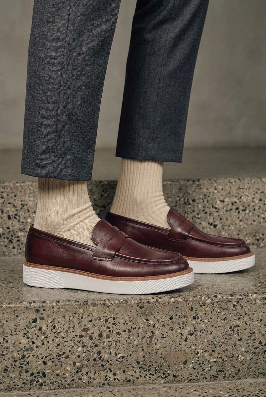 Handmade Leather Penny Loafers Studio – Burgundy