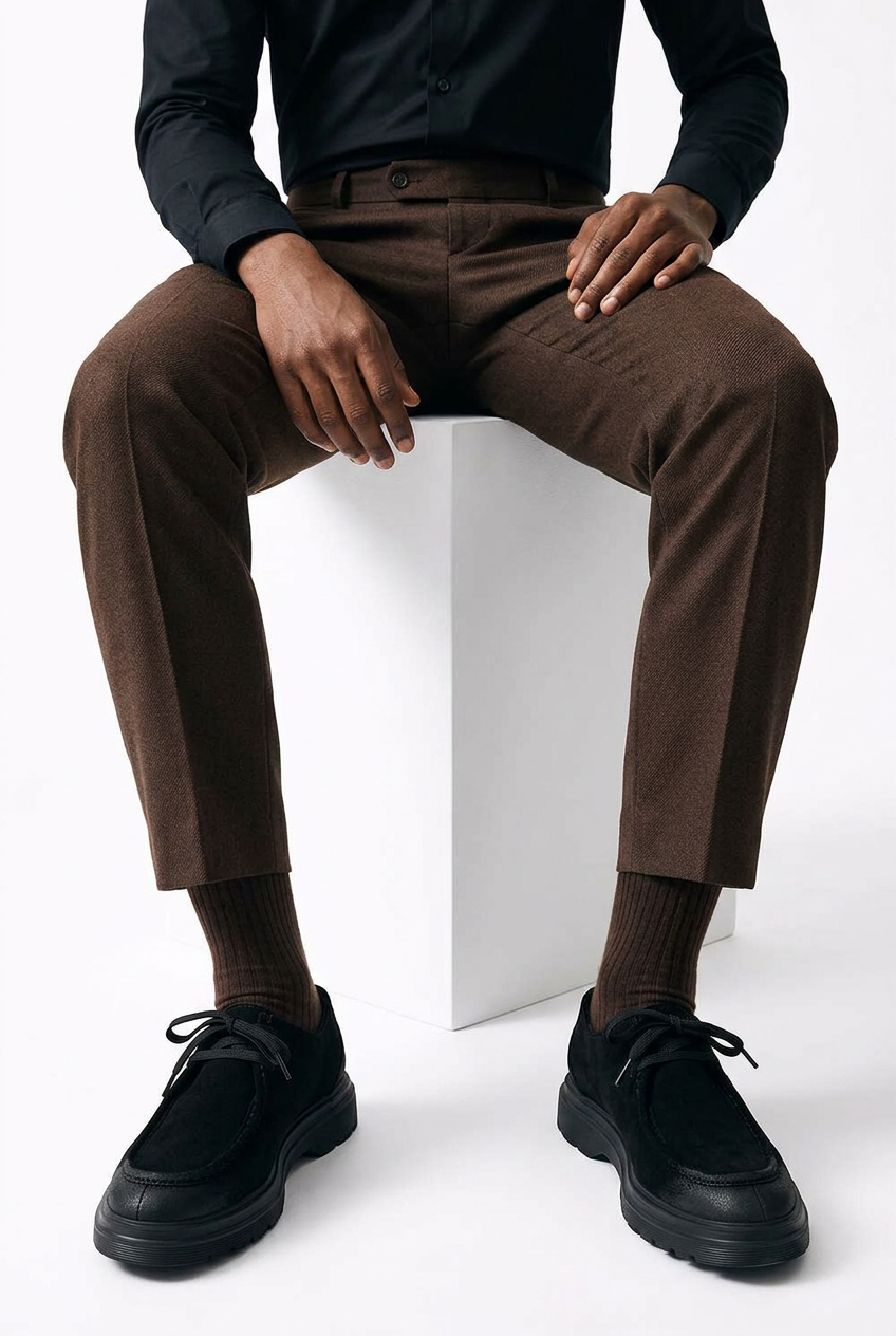 Premium Suede Chunky Derby – Black