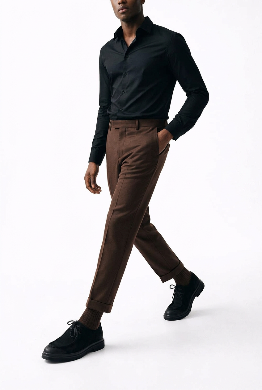 Premium Suede Chunky Derby – Black
