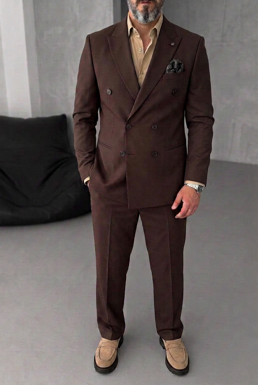 DELMONT Premium Tailoring Blazer – Dark Brown
