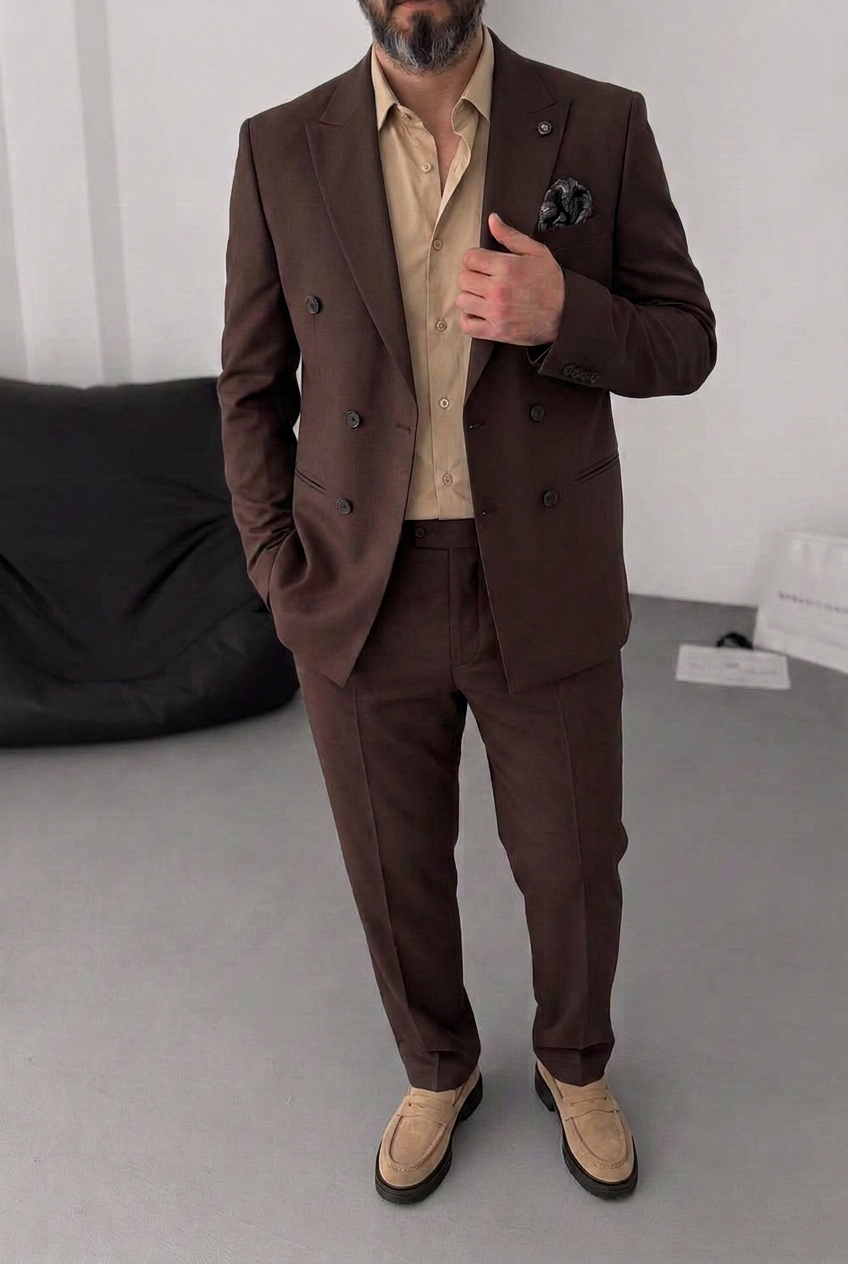 DELMONT Premium Tailoring Blazer – Dark Brown