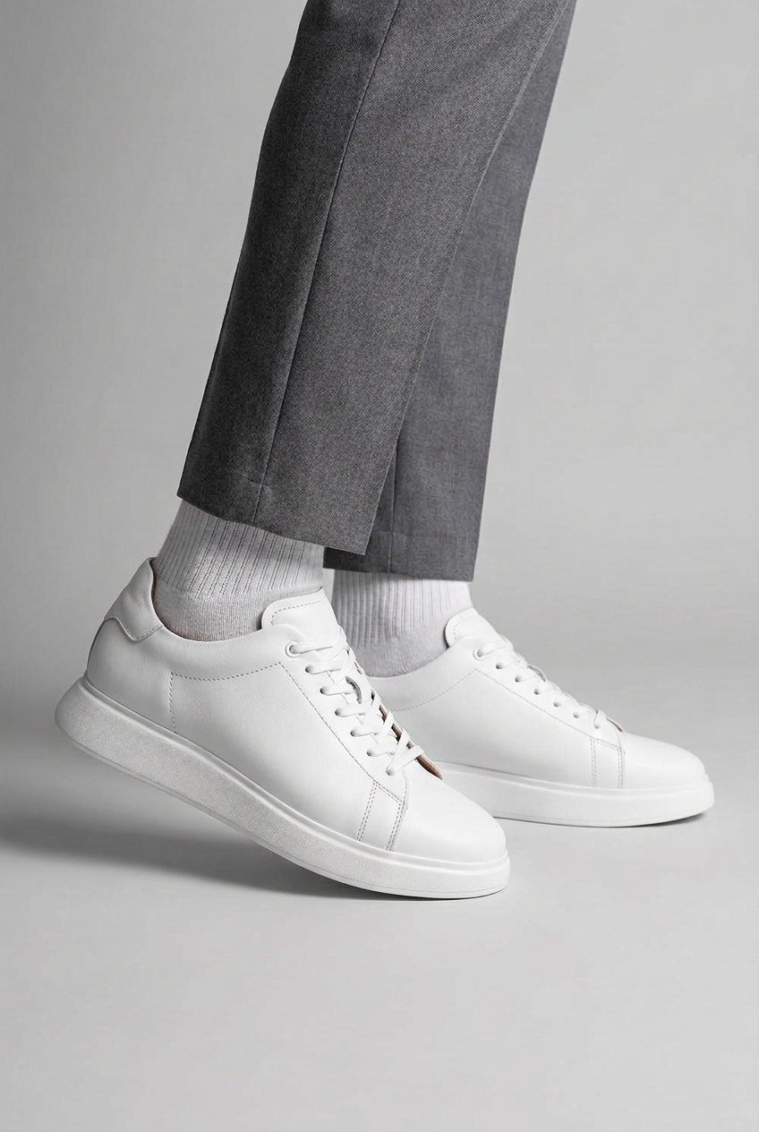 Premium Leather Essential Sneaker – Λευκό