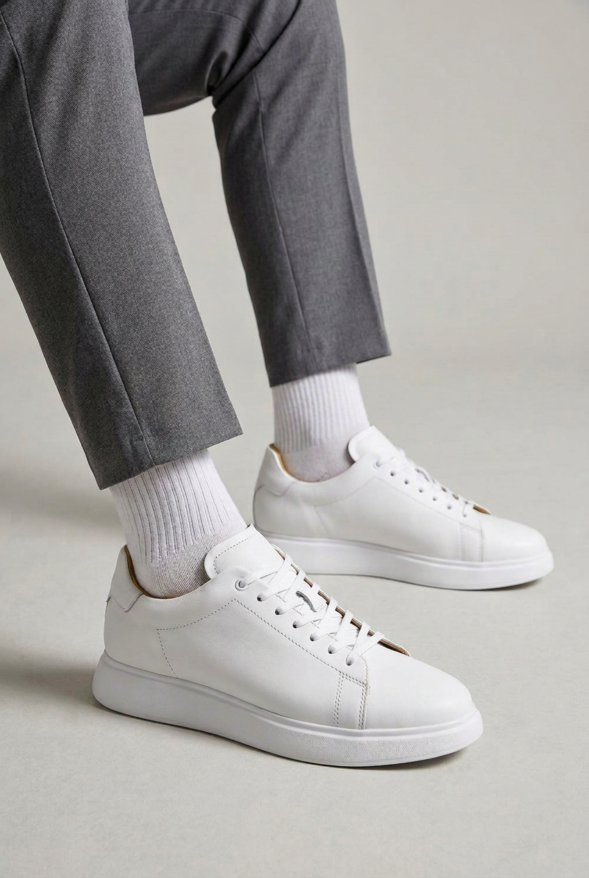 Premium Leather Essential Sneaker – Λευκό
