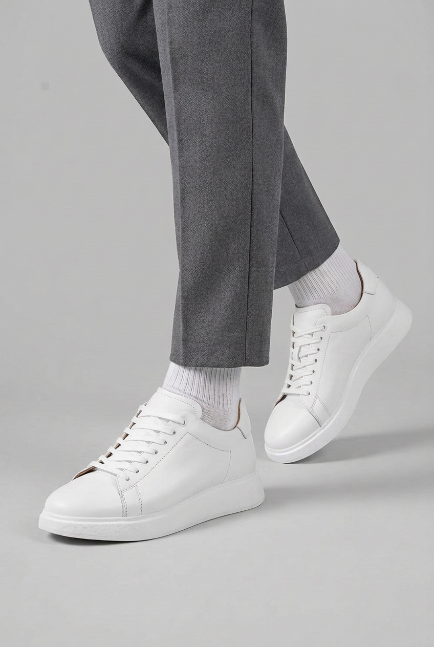 Premium Leather Essential Sneaker – Λευκό