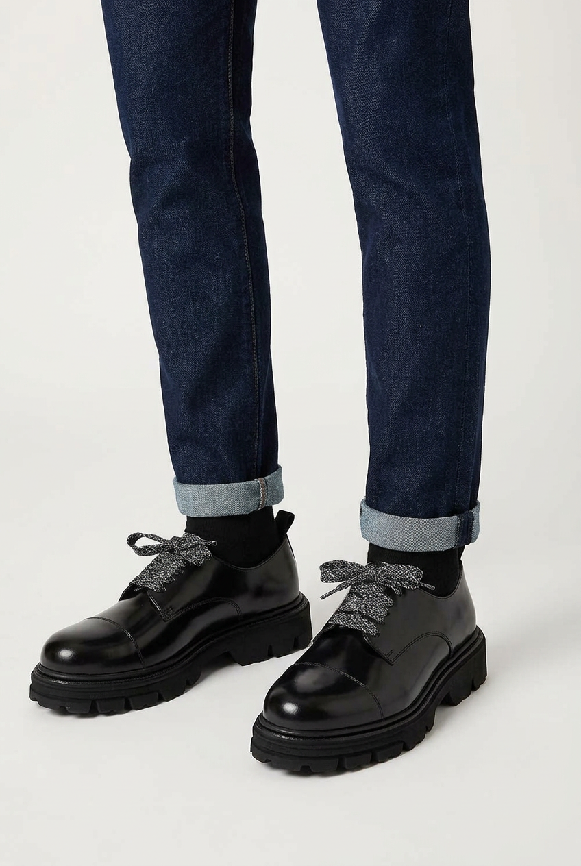 Handmade Leather Rock Derby Studio Shoes – Black