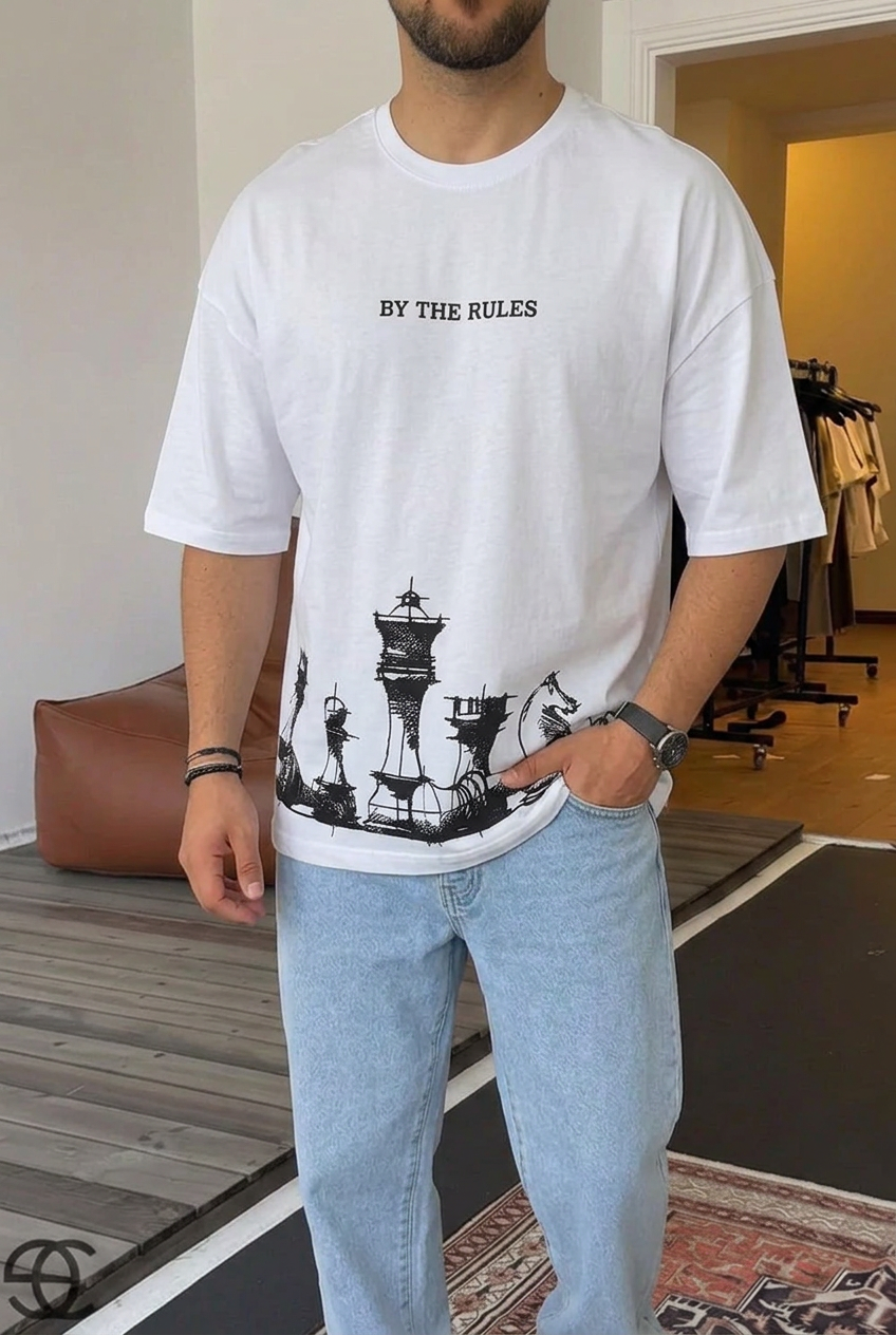Oversized T-Shirt By The Rules – White