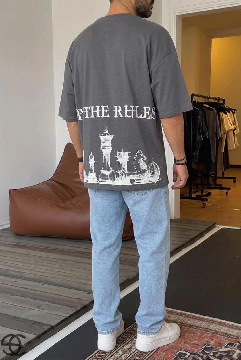 Oversized T-Shirt By The Rules – Charcoal