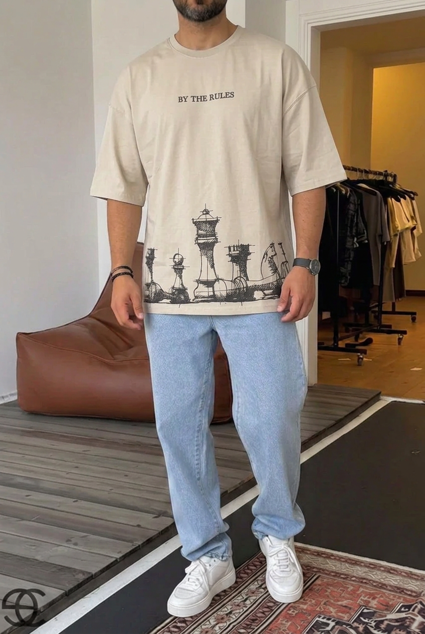 Oversized T-Shirt By The Rules – Beige