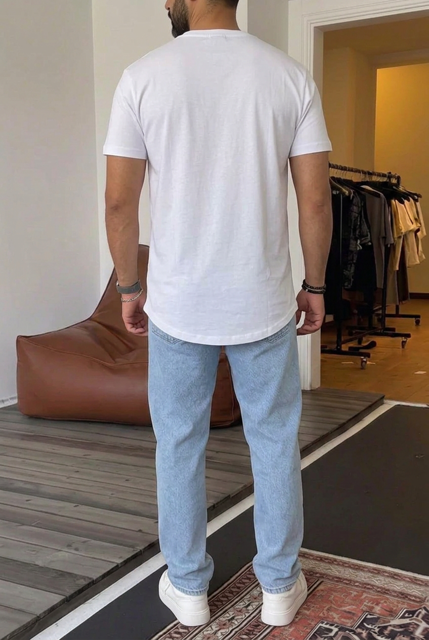 Basic Crewneck Cotton T-Shirt – White