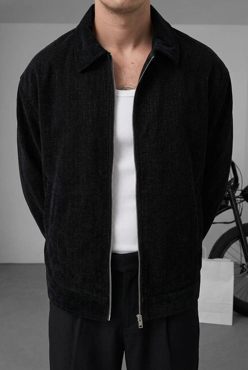 Soft Touch Jacket & Trousers Set – Black