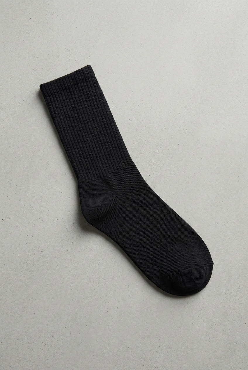 Ανδρικές Βαμβακερές Κάλτσες Crew Socks με Ριπ Πλέξη –