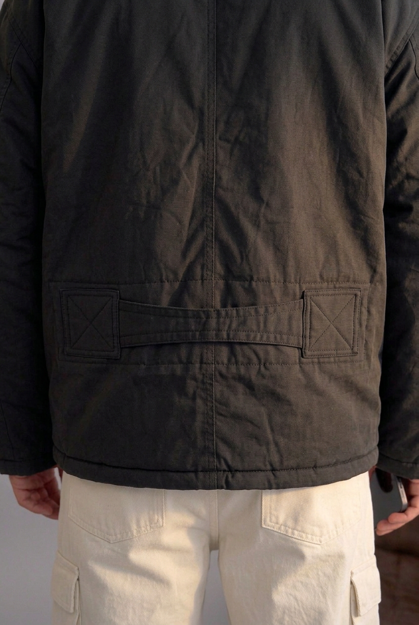 High-Neck Kimono Bomber Jacket – Black