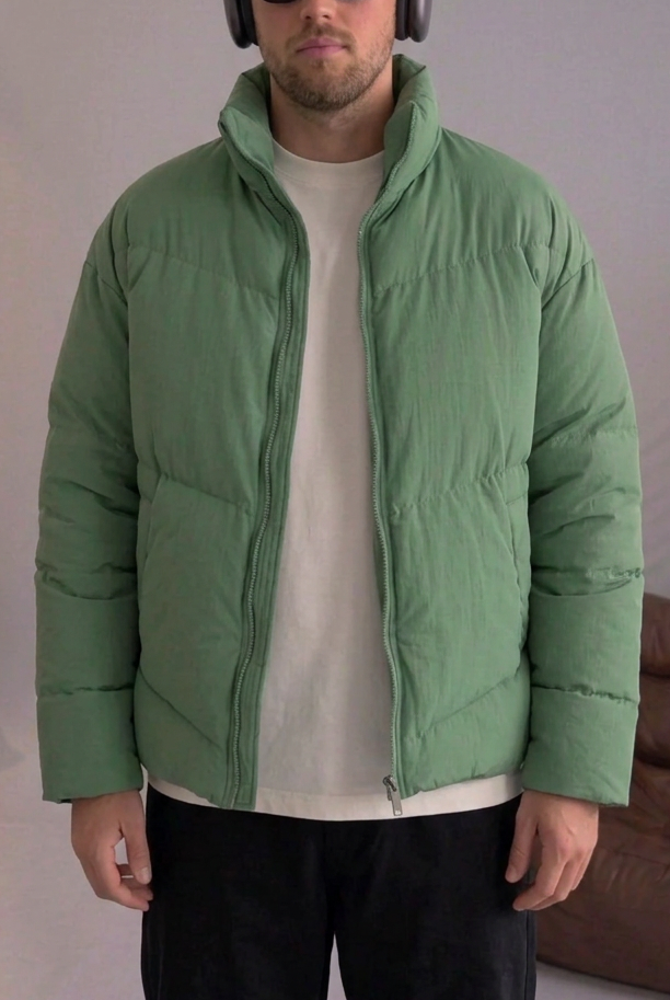 Basic Puffer Jacket – Green