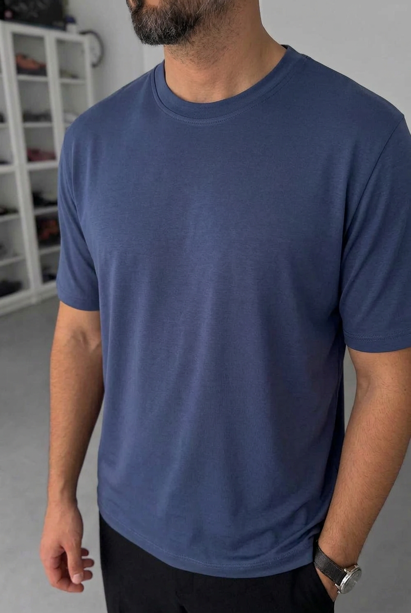 Modal Suprem Regular Fit T-Shirt – Indigo