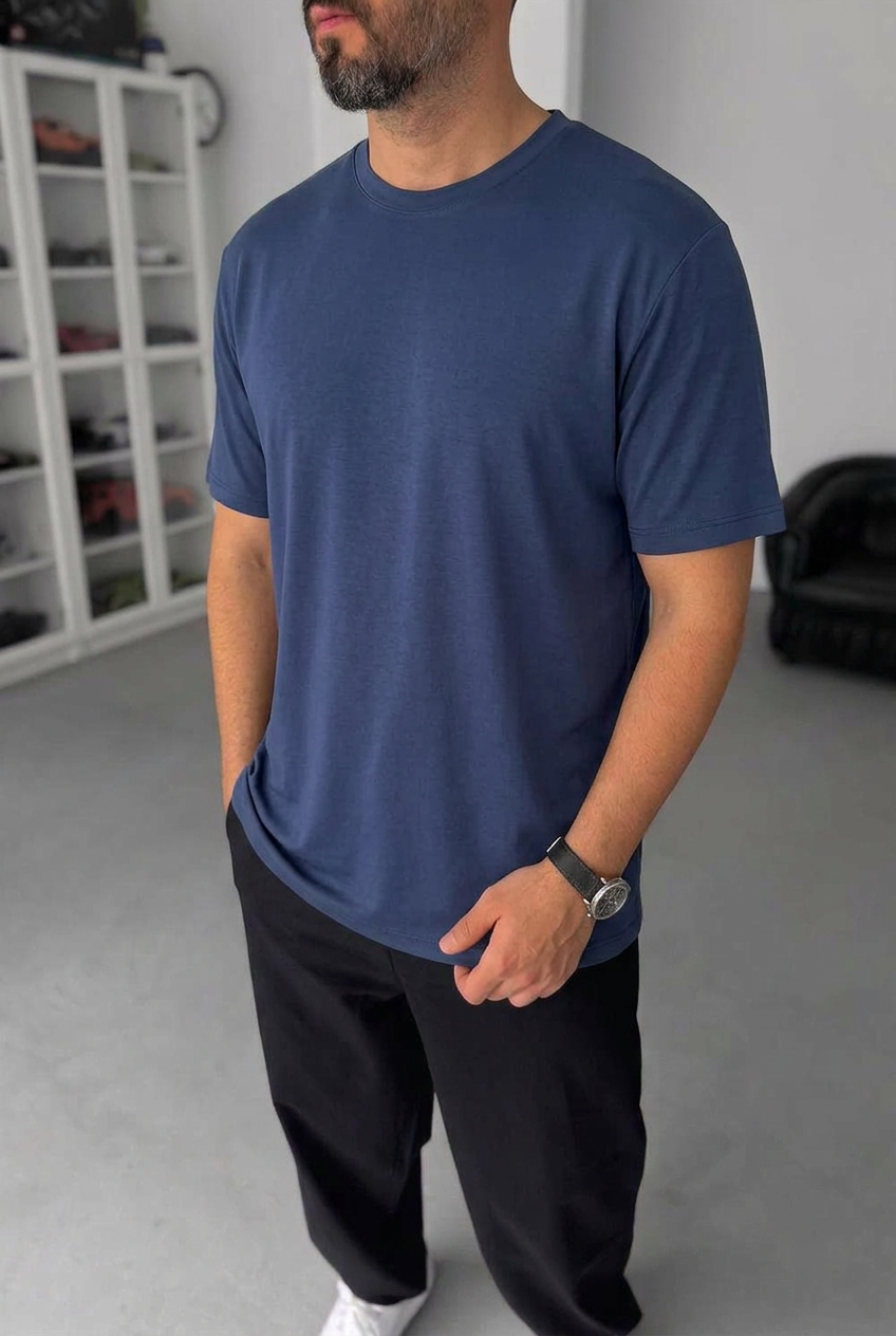 Modal Suprem Regular Fit T-Shirt – Indigo