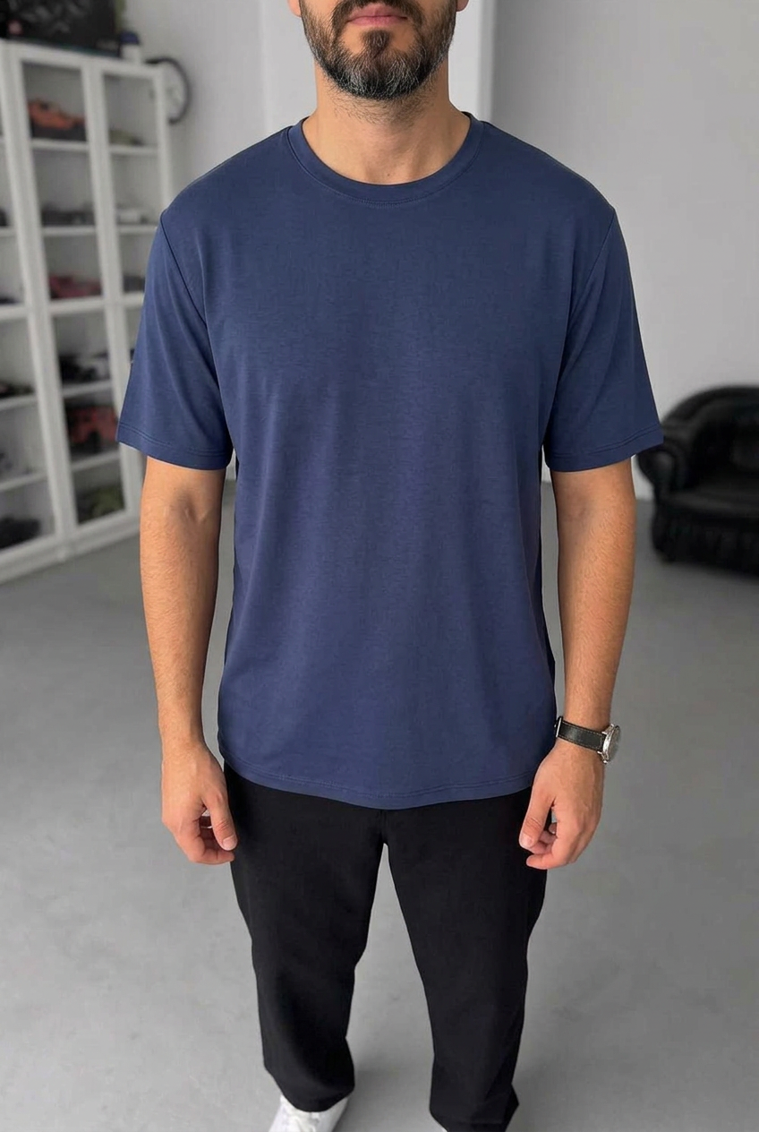 Modal Suprem Regular Fit T-Shirt – Indigo