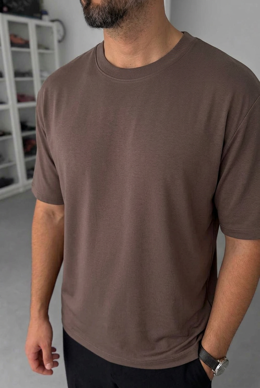 Modal Suprem Regular Fit T-Shirt – Brown