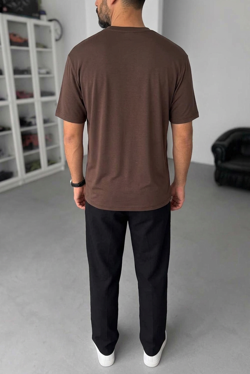Modal Suprem Regular Fit T-Shirt – Brown