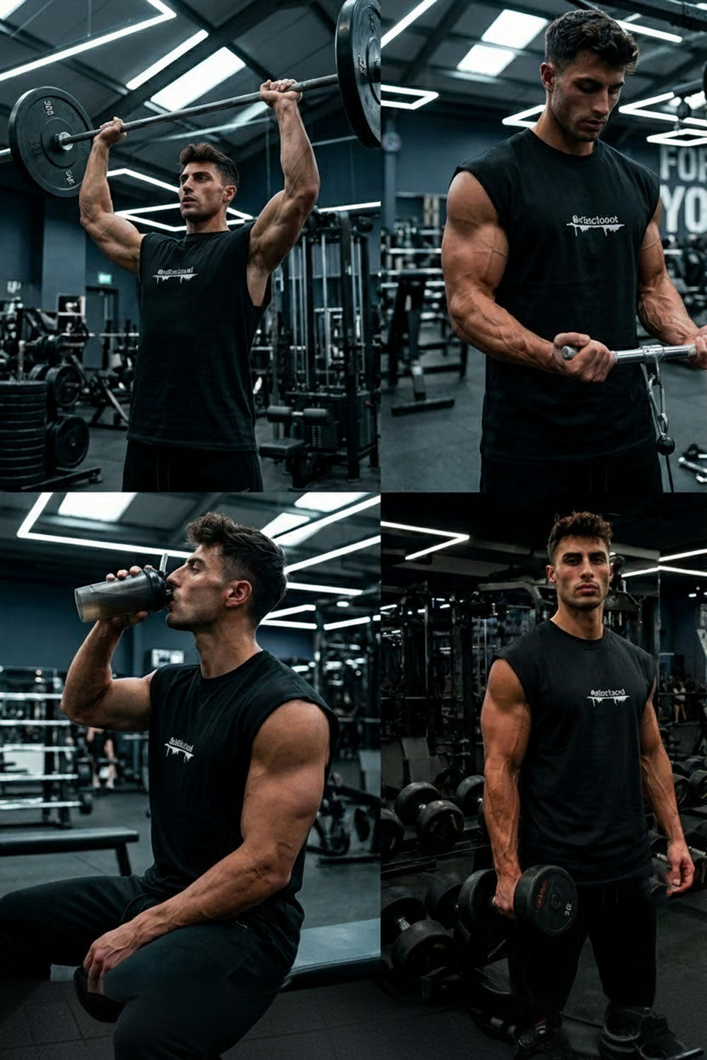 Αμάνικο T-shirt με Premium Κέντημα ellizcloset – Relaxed Fit- Μαύρο