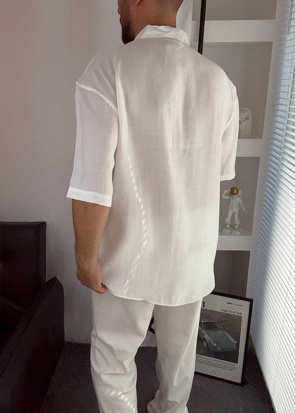 Basic Oversized Πουκάμισο -Λευκό – 3