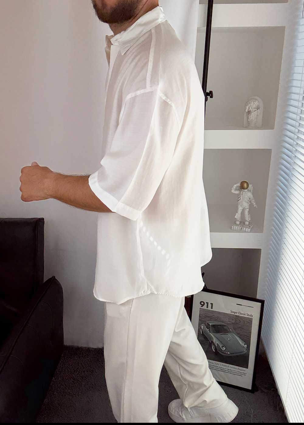 Basic Oversized Πουκάμισο -Λευκό – 2