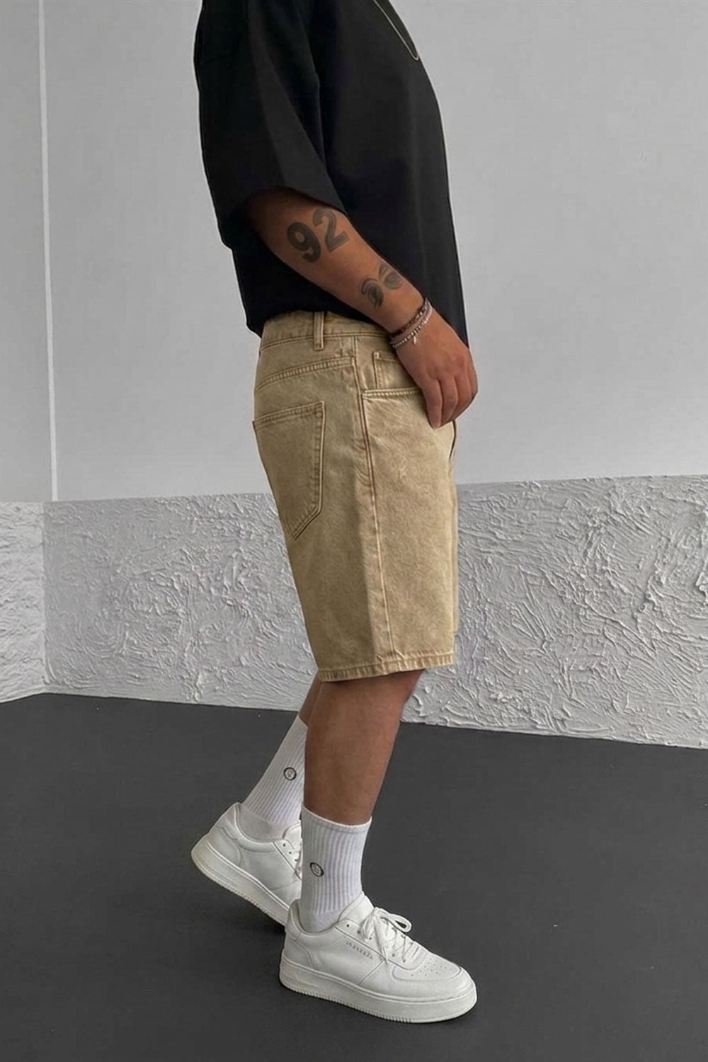 Βερμούδα Denim Relaxed Studio – Μπεζ