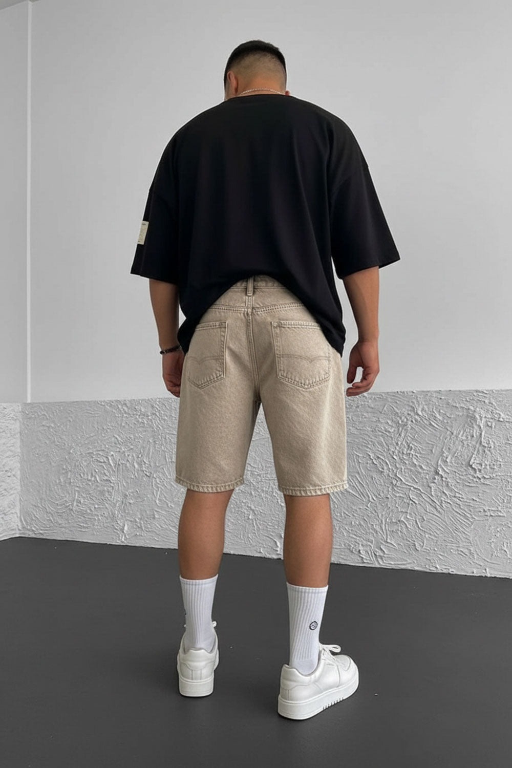 Βερμούδα Denim Relaxed Studio – Μπεζ
