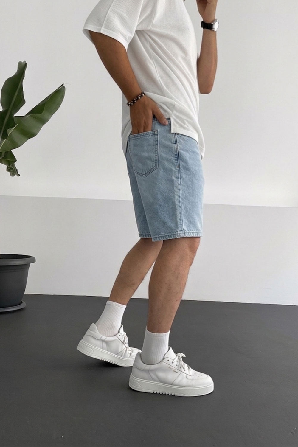 Βερμούδα Denim Relaxed Studio – Ανοιχτό Γαλάζιο