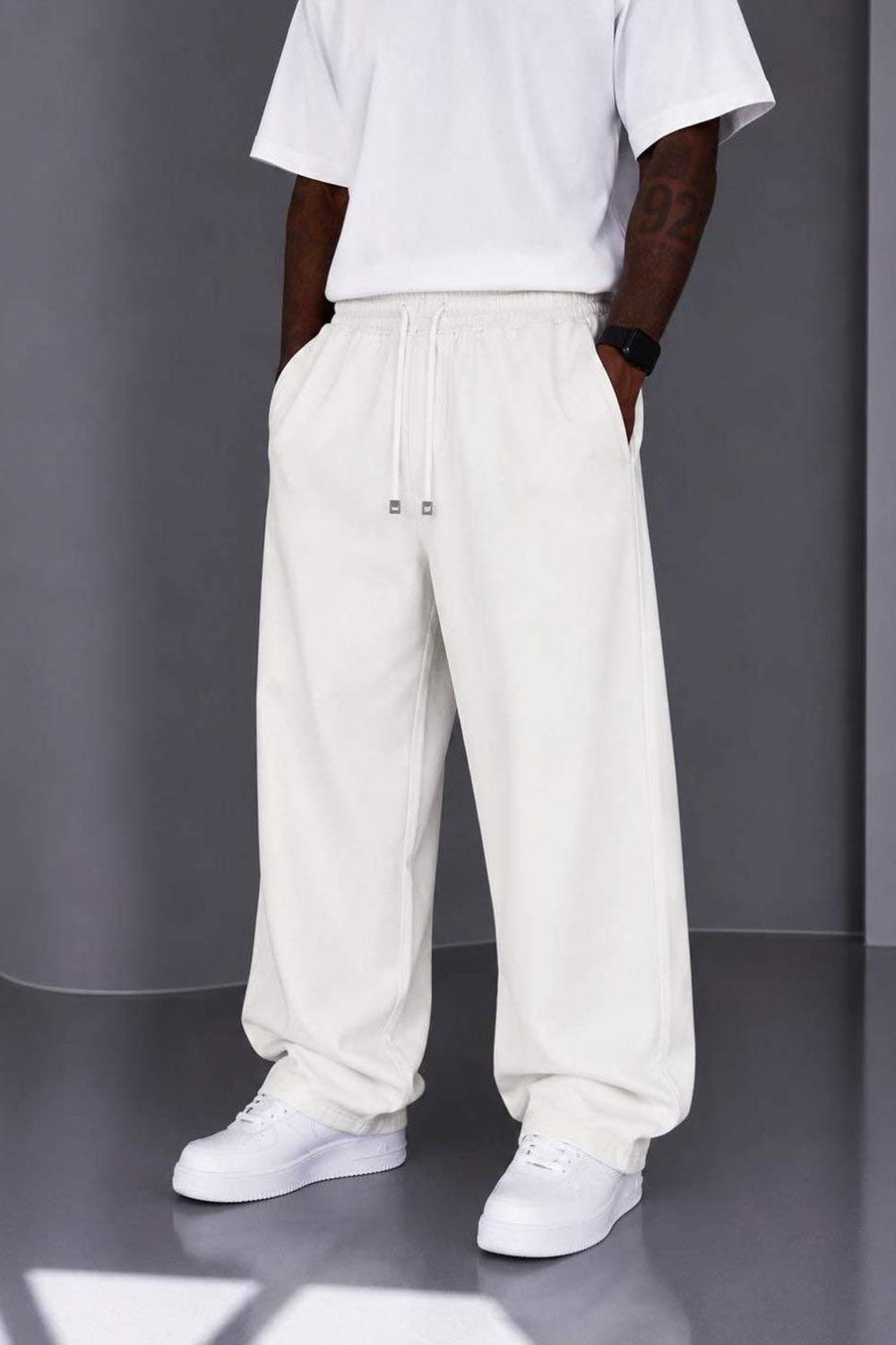 Παντελόνι Heavy Linen Relaxed Pull-On Studio – Λευκό
