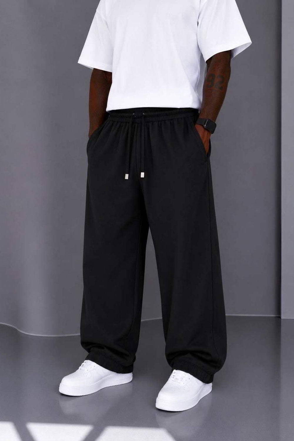 Παντελόνι Heavy Linen Relaxed Pull-On Studio – Μαύρο