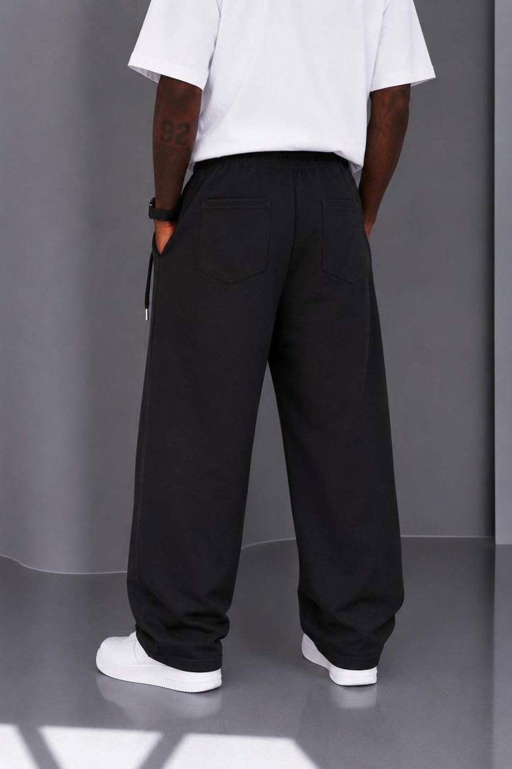 Παντελόνι Heavy Linen Relaxed Pull-On Studio – Μαύρο