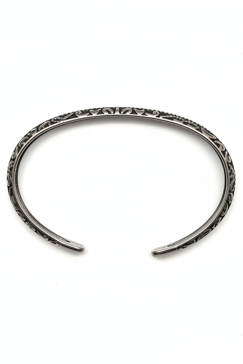 Ατσάλινο Βραχιόλι Cuff με Vintage Σκαλιστά Μοτίβα – Unisex