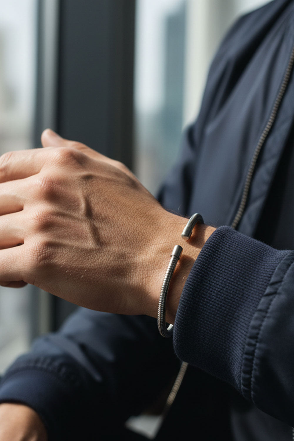 Μίνιμαλ Ατσάλινο Βραχιόλι Cuff – Helix