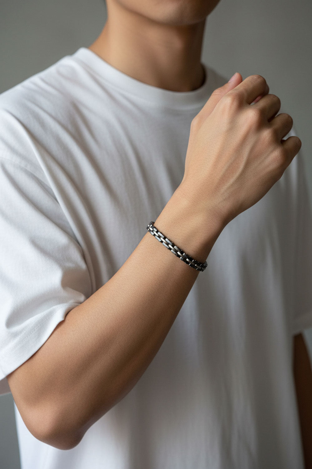 Motorcycle / Bike chain bracelet- Ασήμι