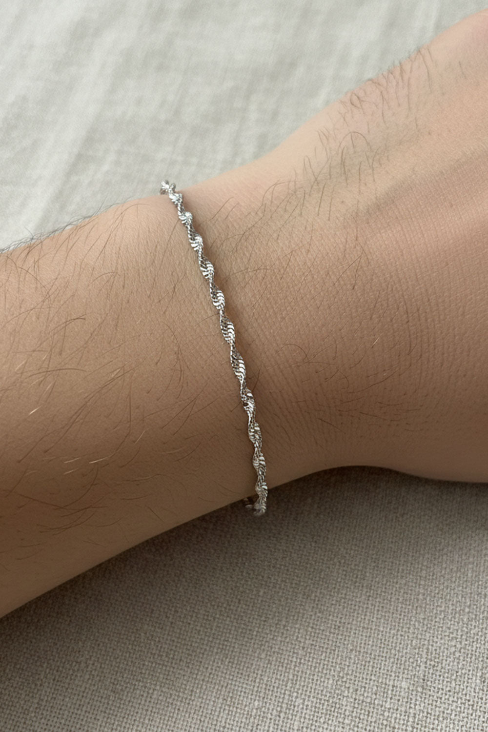 Ανδρικό Ασημένιο Βραχιόλι Αλυσίδα Rope