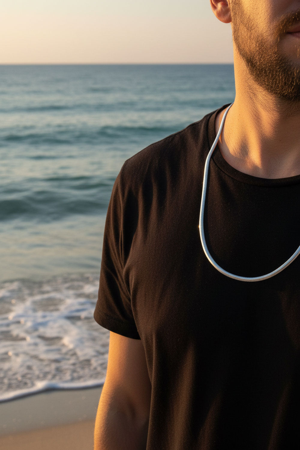 Ανδρική Ασημί Αλυσίδα Λαιμού "Snake" Clean Design