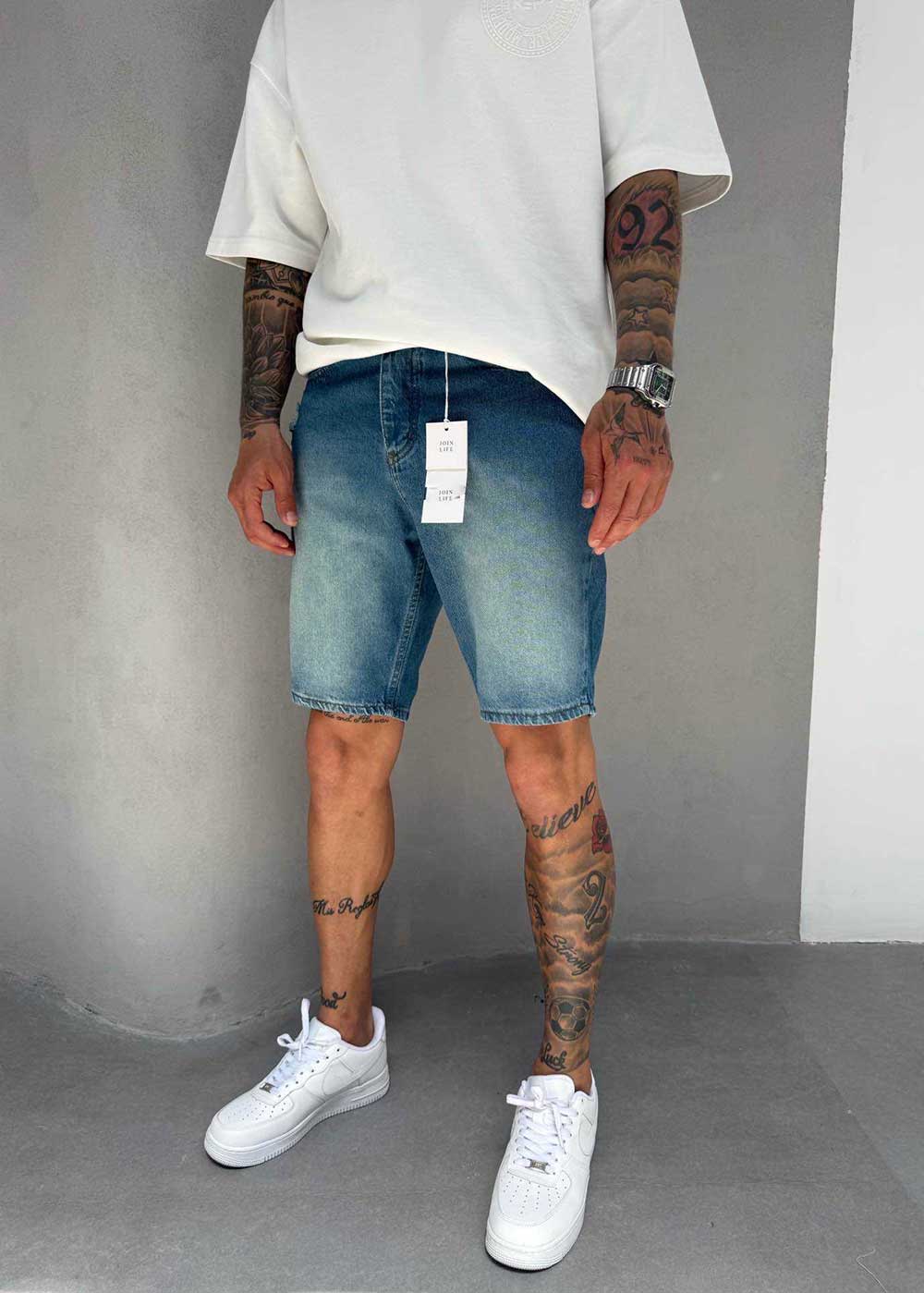 Denim Βερμούδα Relax Πεπαλαιωμένο Με Σκίσιμο – Μπλε – 2