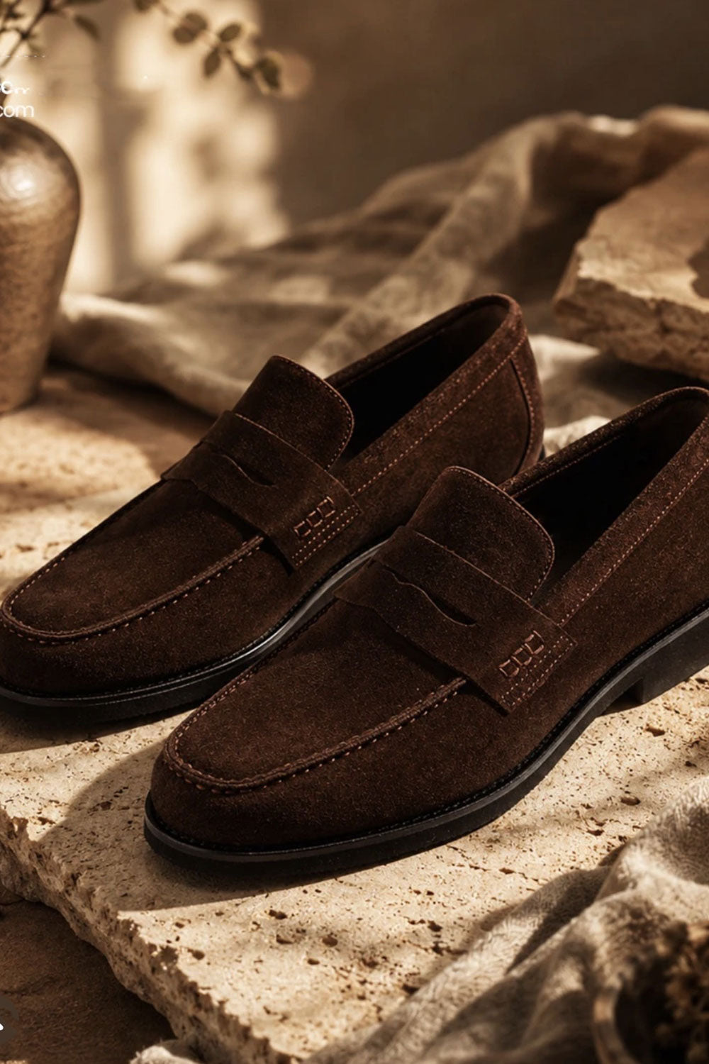 Χειροποίητα Παπούτσια Flat Suede Urban Loafers Studio – Σκούρο Καφέ