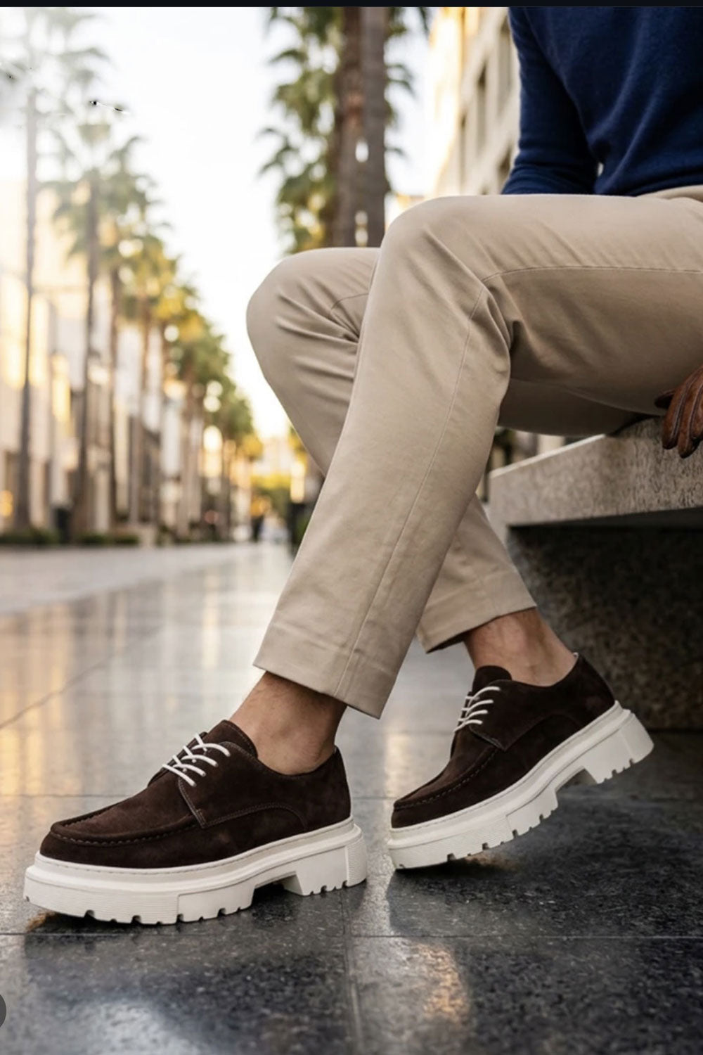 Χειροποίητα Παπούτσια Suede Urban Derby Studio – Καφέ