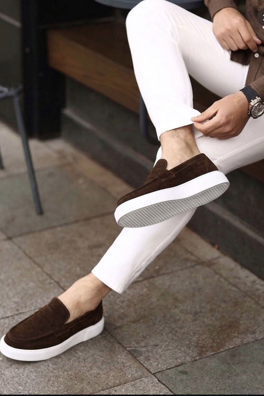 Χειροποίητα Παπούτσια  Suede Urban Loafers Studio – Καφέ