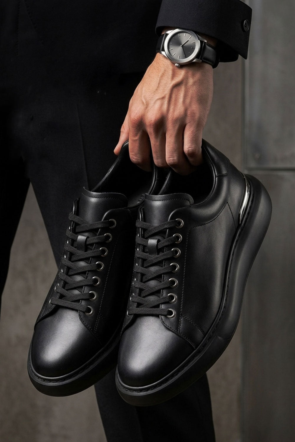 Παπούτσια Leather Urban Sneakers Studio – Μαύρο