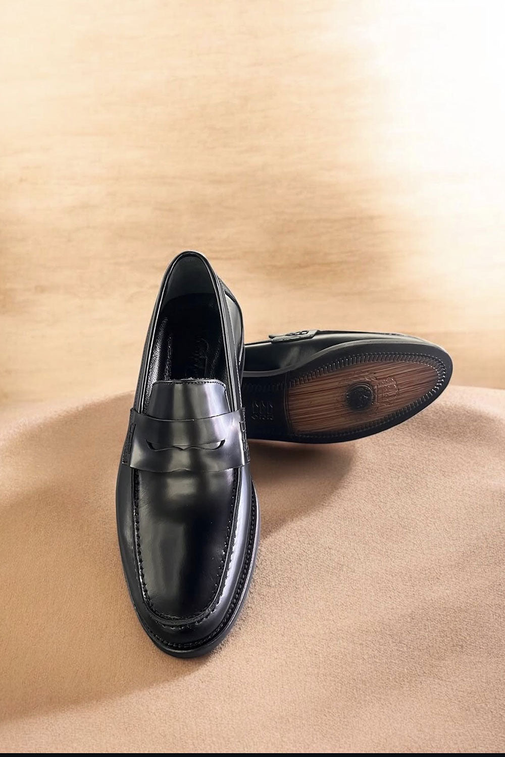 Χειροποίητα Παπούτσια Leather Classic Loafers Studio – Μαύρο