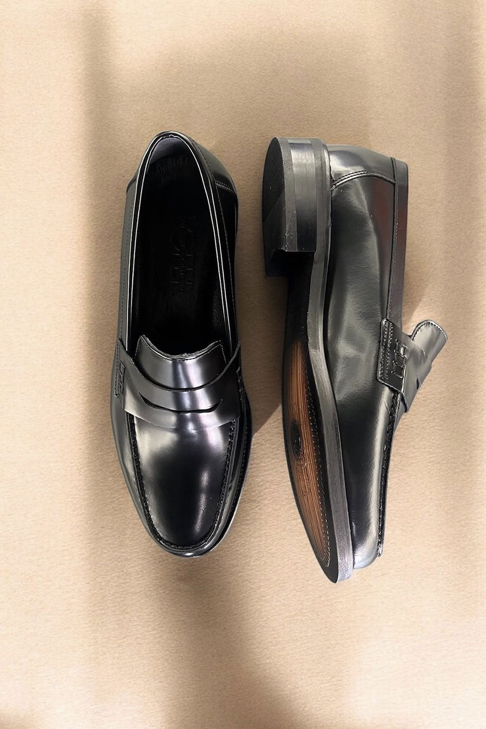 Χειροποίητα Παπούτσια Leather Classic Loafers Studio – Μαύρο