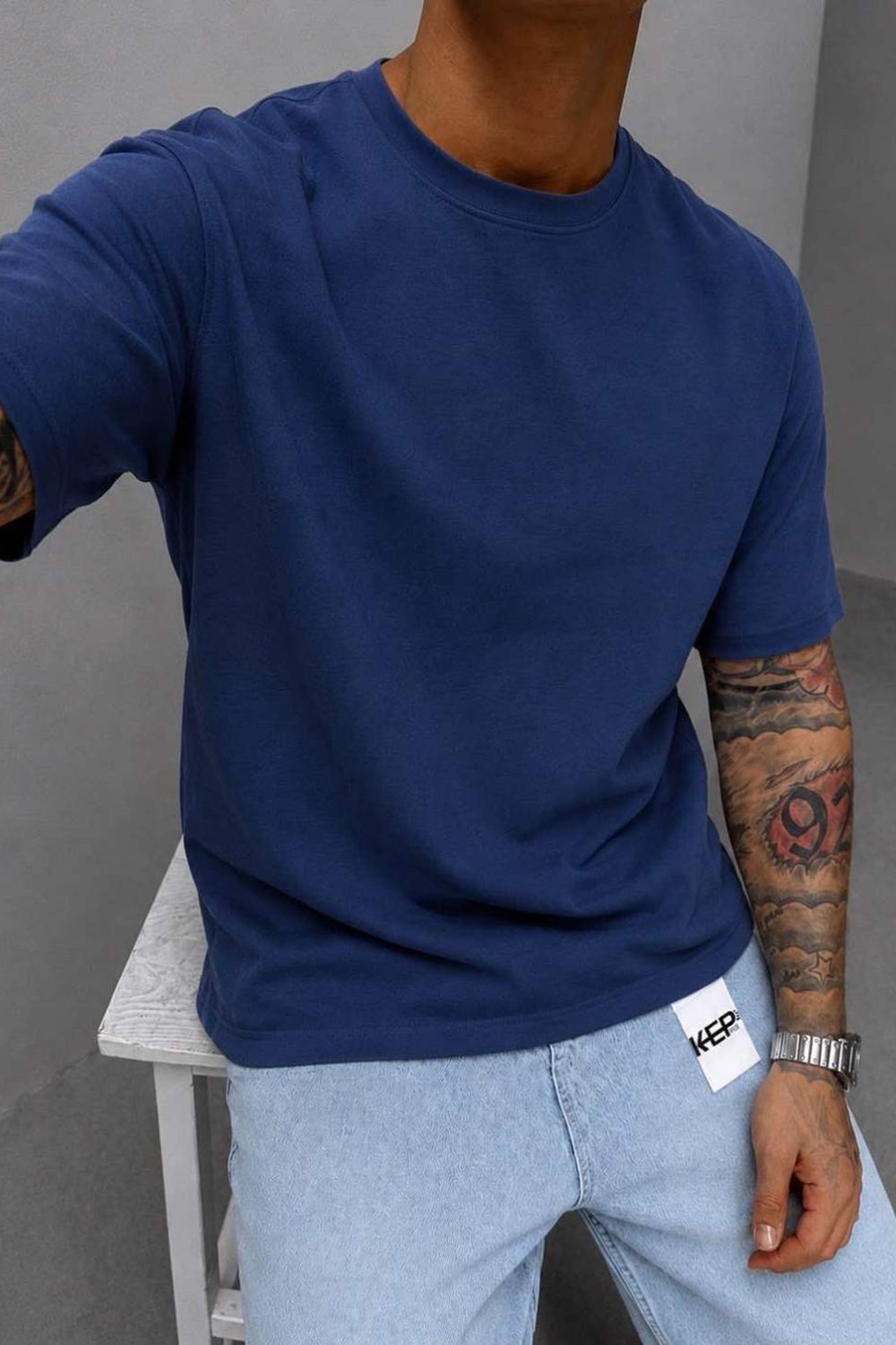T-Shirt Relax Fit-   Μπλε