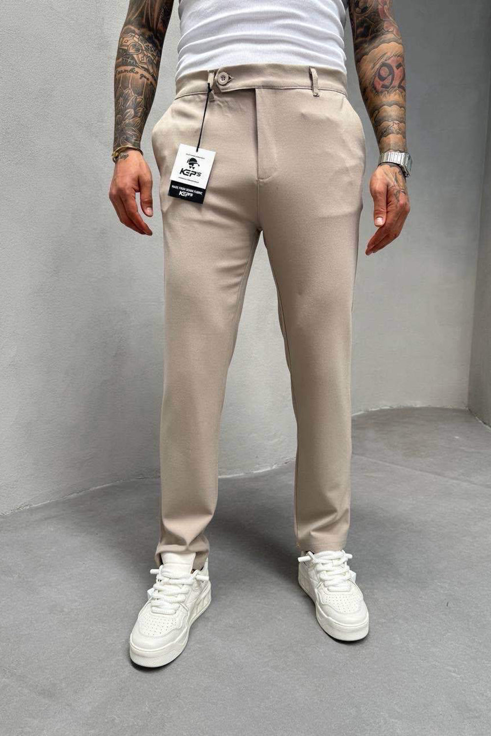 Urban Slim Fit Υφασμάτινο Παντελόνι- Μπεζ