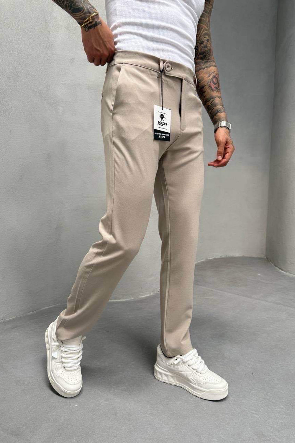 Urban Slim Fit Υφασμάτινο Παντελόνι- Μπεζ