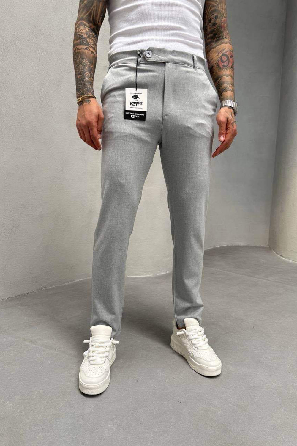 Urban Slim Fit Υφασμάτινο Παντελόνι- Γκρι