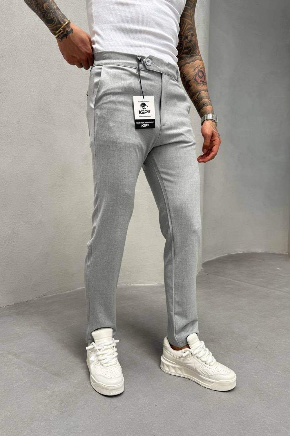 Urban Slim Fit Υφασμάτινο Παντελόνι- Γκρι