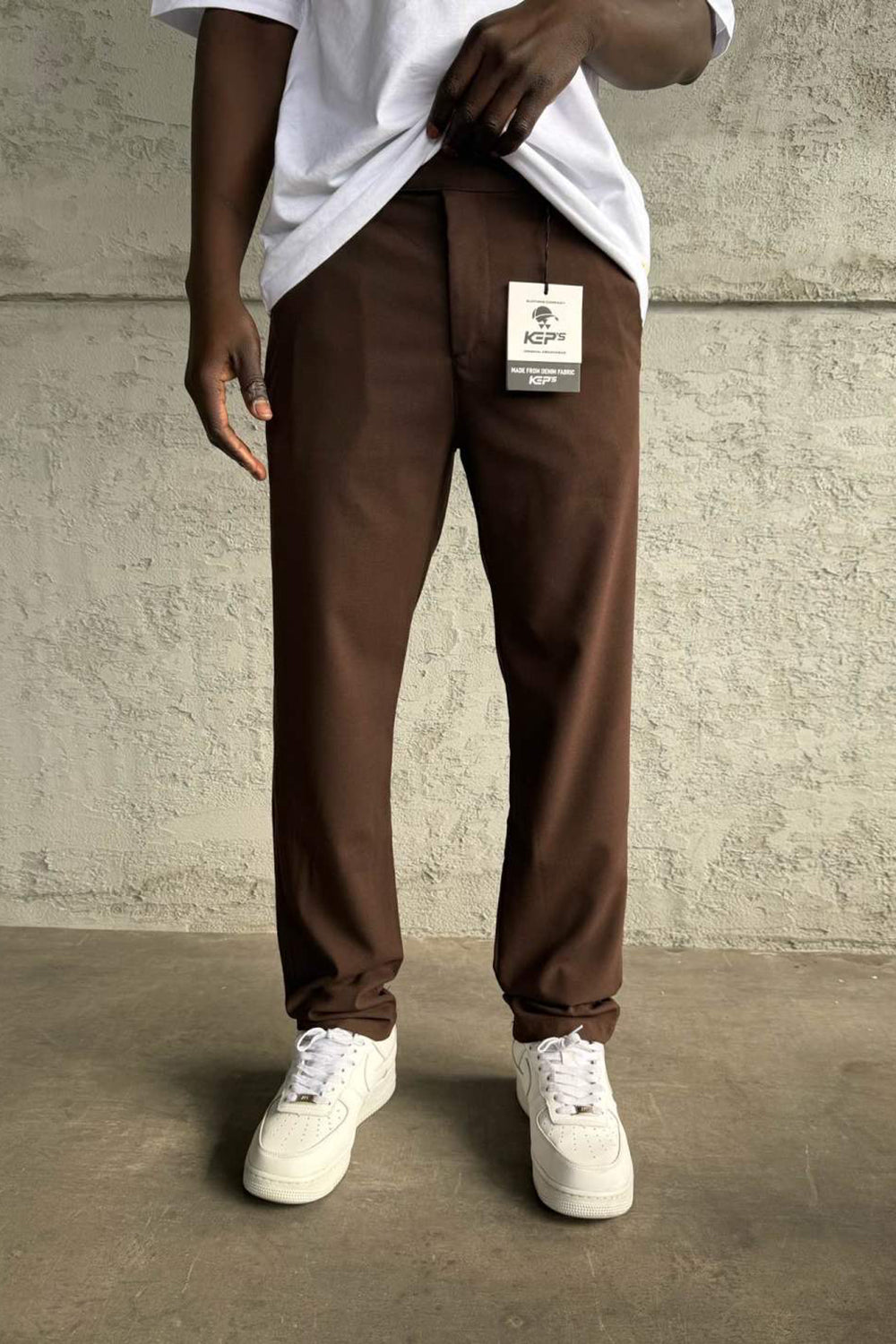 Urban Slim Fit Υφασμάτινο Παντελόνι- Καφέ